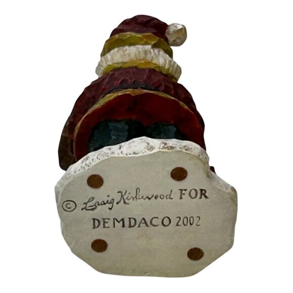 Craig Kirkwood for Demdaco Vintage 2002 Carved 4.75" Santa with Log and Cardinal - Picture 5 of 6